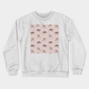 Modern Jungle Leopard Animals Pink Pattern Crewneck Sweatshirt